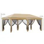 Outdoor Entertaining 10x20' Beige Pop-Up Canopy Tent with Netting Sidewalls - Image 3