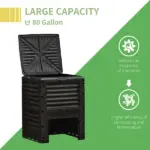 Outsunny Outdoor Garden Compost Bin 80 Gallon, Large Capacity Garden Composter for Fast Soil Fertilization, Easy Assembly, Yellow - Image 5