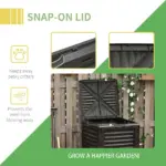 Outsunny Outdoor Garden Compost Bin 80 Gallon, Large Capacity Garden Composter for Fast Soil Fertilization, Easy Assembly, Yellow - Image 7