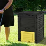 Outsunny Outdoor Garden Compost Bin 80 Gallon, Large Capacity Garden Composter for Fast Soil Fertilization, Easy Assembly, Yellow - Image 9