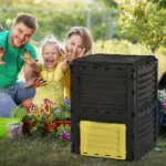 Outsunny Outdoor Garden Compost Bin 80 Gallon, Large Capacity Garden Composter for Fast Soil Fertilization, Easy Assembly, Yellow - Image 10