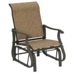 Outsunny Outdoor Glider Chair Patio Glider Swing Chair with Mesh Seat, Steel Frame for Backyard, Garden, Porch, Light Mixed Brown - Image 11