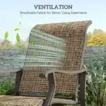 Outsunny Outdoor Glider Chair Patio Glider Swing Chair with Mesh Seat, Steel Frame for Backyard, Garden, Porch, Light Mixed Brown - Image 5