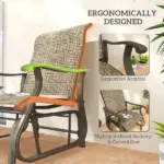 Outsunny Outdoor Glider Chair Patio Glider Swing Chair with Mesh Seat, Steel Frame for Backyard, Garden, Porch, Light Mixed Brown - Image 7