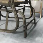 Outsunny Outdoor Glider Chair Patio Glider Swing Chair with Mesh Seat, Steel Frame for Backyard, Garden, Porch, Light Mixed Brown - Image 9