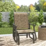 Outsunny Outdoor Glider Chair Patio Glider Swing Chair with Mesh Seat, Steel Frame for Backyard, Garden, Porch, Light Mixed Brown - Image 10