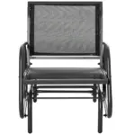 Outdoor Glider Chair, Steel Swing Chair with Curved Armrests for Porch, Garden and Poolside, Dark Gray - Image 11