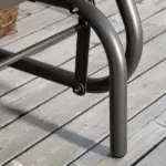 Outdoor Glider Chair, Steel Swing Chair with Curved Armrests for Porch, Garden and Poolside, Dark Gray - Image 8