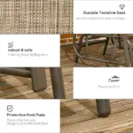 Outdoor Glider Chairs with Coffee Table, Patio 2-Seat Rocking Chair Swing Loveseat with Breathable Sling for Backyard, Garden - Image 6