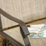 Outdoor Glider Chairs with Coffee Table, Patio 2-Seat Rocking Chair Swing Loveseat with Breathable Sling for Backyard, Garden - Image 9