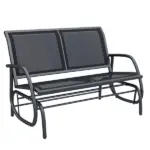 Outdoor Glider Rocking Chair for 2, Patio Bench Swing with Steel Frame, for Garden, Porch - Black