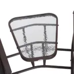Outsunny Outdoor Glider Swing 2-Seat Independent Chairs Grey with Center Coffee Table - Image 8