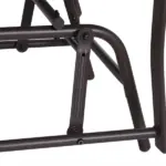 Outsunny Outdoor Glider Swing 2-Seat Independent Chairs Grey with Center Coffee Table - Image 9