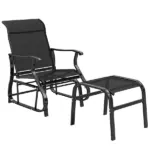 Outsunny Outdoor Glider with Ottoman, Patio Glider Chair Set with High Back, Wide Seat for Porch, Garden, Backyard, Black - Image 11