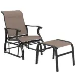 Outsunny Outdoor Glider with Ottoman, Patio Glider Chair Set with High Back, Wide Seat for Porch, Garden, Backyard, Brown - Image 11