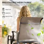 Outsunny Outdoor Glider with Ottoman, Patio Glider Chair Set with High Back, Wide Seat for Porch, Garden, Backyard, Brown - Image 8