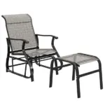 Outsunny Outdoor Glider with Ottoman, Patio Glider Chair Set with High Back, Wide Seat for Porch, Garden, Backyard, Gray - Image 11