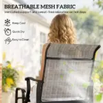 Outsunny Outdoor Glider with Ottoman, Patio Glider Chair Set with High Back, Wide Seat for Porch, Garden, Backyard, Gray - Image 8