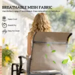 Outsunny Outdoor Glider with Ottoman, Patio Glider Chair Set with High Back, Wide Seat for Porch, Garden, Backyard, Tan - Image 8