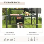 Outsunny Outdoor Grill Gazebo 8x5 with Vented PC Roof Side Shelves Canopy Shelter - Image 5