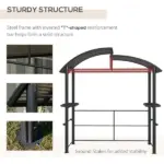 Outsunny Outdoor Grill Gazebo 8x5 with Vented PC Roof Side Shelves Canopy Shelter - Image 6