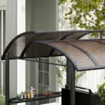 Outsunny Outdoor Grill Gazebo 8x5 with Vented PC Roof Side Shelves Canopy Shelter - Image 7