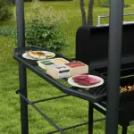 Outsunny Outdoor Grill Gazebo 8x5 with Vented PC Roof Side Shelves Canopy Shelter - Image 8