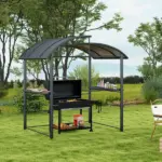 Outsunny Outdoor Grill Gazebo 8x5 with Vented PC Roof Side Shelves Canopy Shelter - Image 10