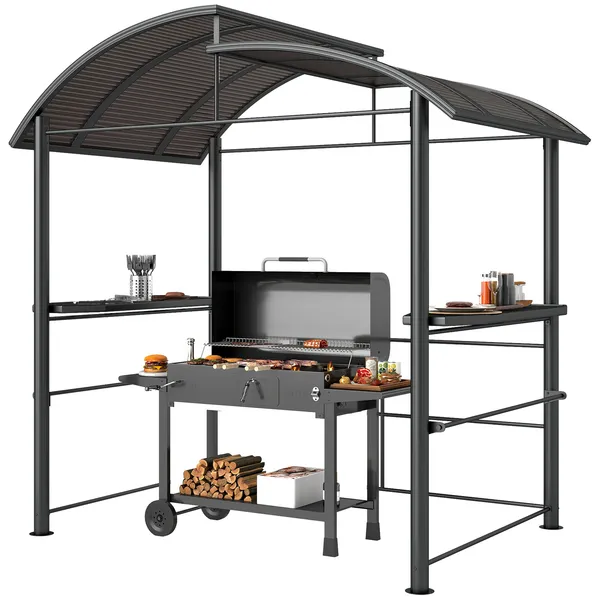 outdoor-grill-gazebo-8x5-with-vented-pc-roof-side-shelves-canopy-shelter.webp Outsunny Outdoor Grill Gazebo 8x5 with Vented PC Roof Side Shelves Canopy Shelter - Image 1