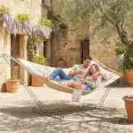 Outsunny Outdoor Hammock 2-Person, with Pillow and Pad, 440 lbs Capacity, Cream White - Image 2