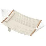 Outsunny Outdoor Hammock 2-Person, with Pillow and Pad, 440 lbs Capacity, Cream White