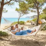 Outsunny Outdoor Hammock 2-Person, with Pillow and Pad, 440 lbs Capacity, Cream White - Image 8