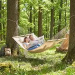 Outsunny Outdoor Hammock 2-Person, with Pillow and Pad, 440 lbs Capacity, Cream White - Image 10