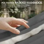 Outsunny Outdoor Hammock 2-Person, with Pillow and Pad, 440 lbs Capacity, Gray - Image 4