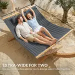 Outsunny Outdoor Hammock 2-Person, with Pillow and Pad, 440 lbs Capacity, Gray - Image 5