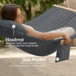 Outsunny Outdoor Hammock 2-Person, with Pillow and Pad, 440 lbs Capacity, Gray - Image 7
