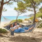 Outsunny Outdoor Hammock 2-Person, with Pillow and Pad, 440 lbs Capacity, Gray - Image 9