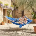 Outsunny Outdoor Hammock 2-Person, with Pillow and Pad, 440 lbs Capacity, Navy Blue - Image 2