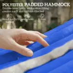 Outsunny Outdoor Hammock 2-Person, with Pillow and Pad, 440 lbs Capacity, Navy Blue - Image 4