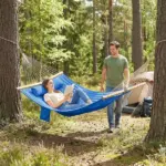 Outsunny Outdoor Hammock 2-Person, with Pillow and Pad, 440 lbs Capacity, Navy Blue - Image 8
