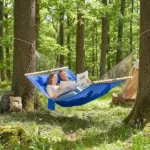 Outsunny Outdoor Hammock 2-Person, with Pillow and Pad, 440 lbs Capacity, Navy Blue - Image 10