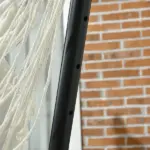 Outsunny Outdoor Hammock Chair with Stand, Swing Hanging Lounge, Cream White with Side Pocket and Headrest - Image 8