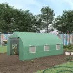 Outdoor High Tunnel Greenhouse, 11.5'x10'x6.5', Portable, with Windows, Deep Green - Image 2