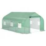 Outdoor High Tunnel Greenhouse, 11.5'x10'x6.5', Portable, with Windows, Deep Green