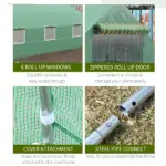 Outdoor High Tunnel Greenhouse, 11.5'x10'x6.5', Portable, with Windows, Deep Green - Image 5