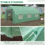 Outdoor High Tunnel Greenhouse, 11.5'x10'x6.5', Portable, with Windows, Deep Green - Image 6
