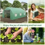 Outdoor High Tunnel Greenhouse, 11.5'x10'x6.5', Portable, with Windows, Deep Green - Image 7