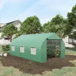 Outdoor High Tunnel Greenhouse, 11.5'x10'x6.5', Portable, with Windows, Deep Green - Image 10