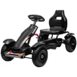 Outdoor Kids Pedal Go Kart Ride-On Toy Black with Adjustable Seat Handbrake Non-Slip Wheels for Boys Girls 5-12 - Image 11