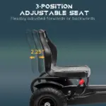 Outdoor Kids Pedal Go Kart Ride-On Toy Black with Adjustable Seat Handbrake Non-Slip Wheels for Boys Girls 5-12 - Image 4